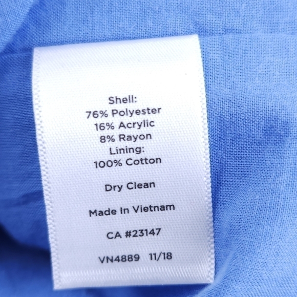 Talbots Blue Striped Tweed Shift Dress Sz 8 - Picture 12 of 15